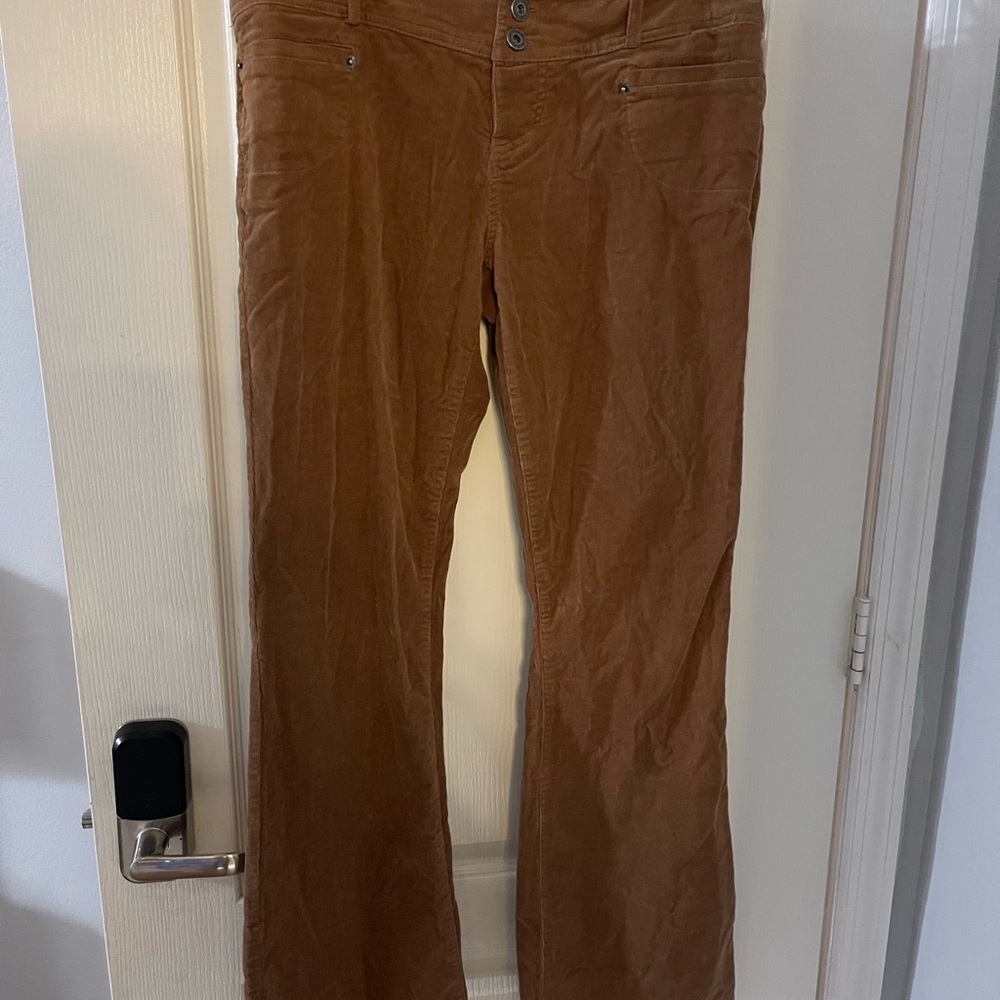 Women's Tan Corduroy‎ Jeans low rise wide leg y2k